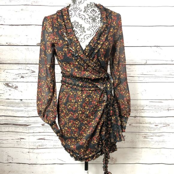 Revolve Stevie May Monarch Butterfly Print Floral Mini Dress XS - Picture 1 of 9